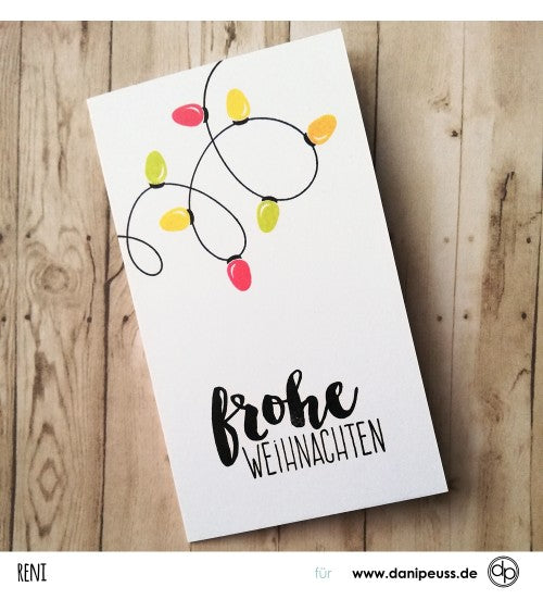 Klartext-Stempel - 13 mal Frohe Weihnachte - Clear Stamp Set 4x6