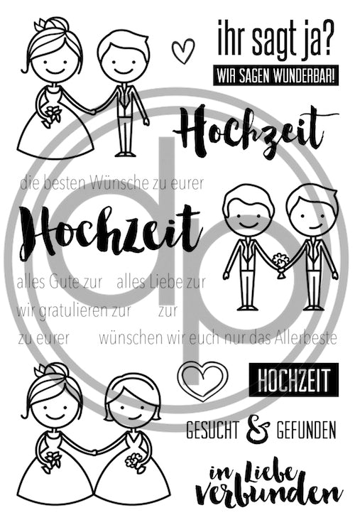 Klartext-Stempelset A6 - Hochzeit Glückwunsch