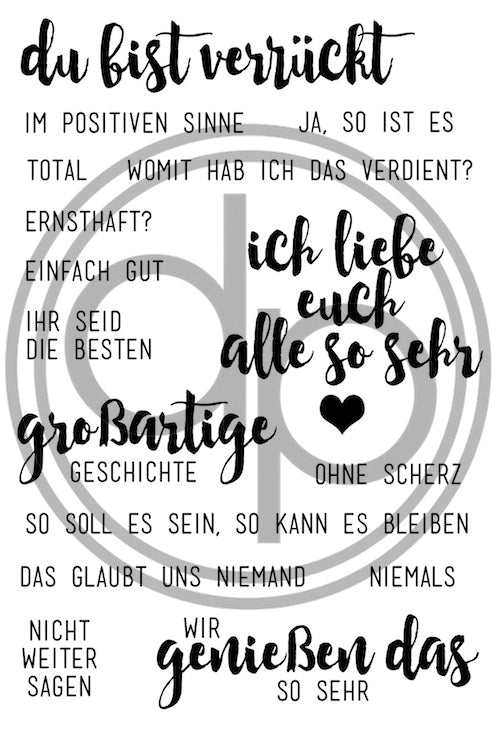 Klartext-Stempelset A6 "Du bist verrückt"