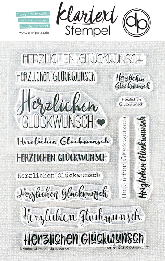 Klartext-Stempelset A6 "Glückwunsch 2"