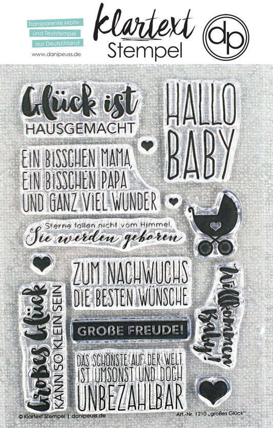 Klartext-Stempelset A6 "Großes Glück"