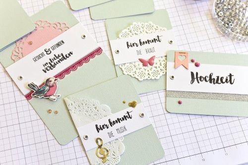 Klartext-Stempelset A6 "Hochzeit - hier kommt…"