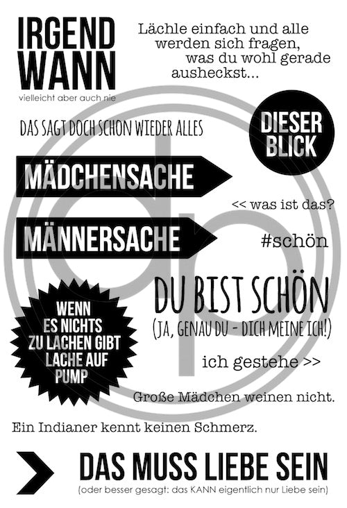 Klartext-Stempelset A6 "irgendwann"