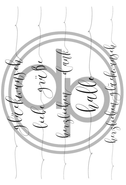 Klartext-Stempelset A6 "Script-Grüße" 