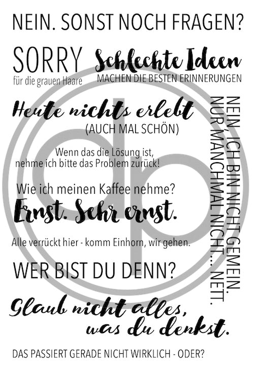 Klartext-Stempelset A6 "Sonst noch Fragen"