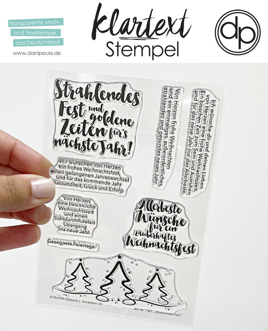 Klartext - Strahlendes Fest - Clear Stamp Set 4x6
