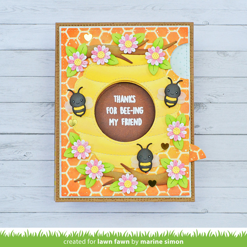 Lawm Fawn - Honeycomb - Schablone Stencil bastel-traum.ch