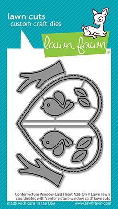 Lawn Fawn - Center Picture Window Card Heart Add-on - Stand alone Stanze