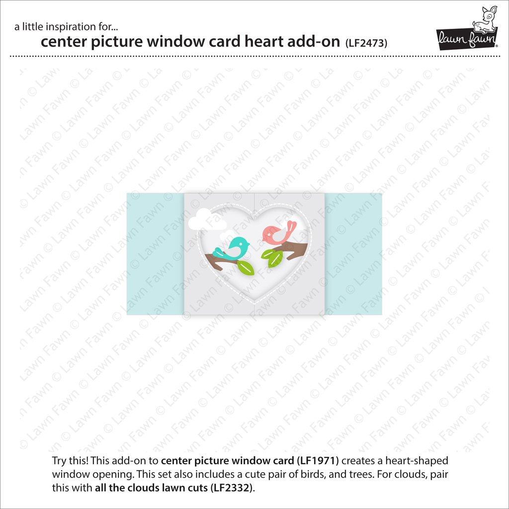Lawn Fawn - Center Picture Window Card Heart Add-on - Stand alone Stanze