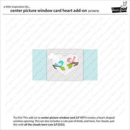 Lawn Fawn - Center Picture Window Card Heart Add-on - Stand alone Stanze