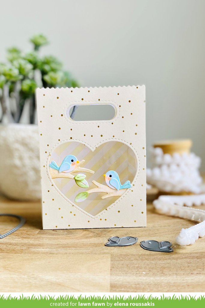 Lawn Fawn - Center Picture Window Card Heart Add-on - Stand alone Stanze