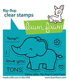 Lawn Fawn Elphie Selfie Flip-Flop Clear Stamp Set 2x3