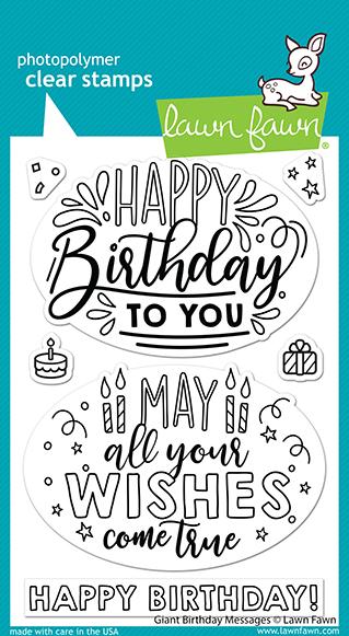 Lawn Fawn - Giant Birthday Messages - Clear Stamps 4x6