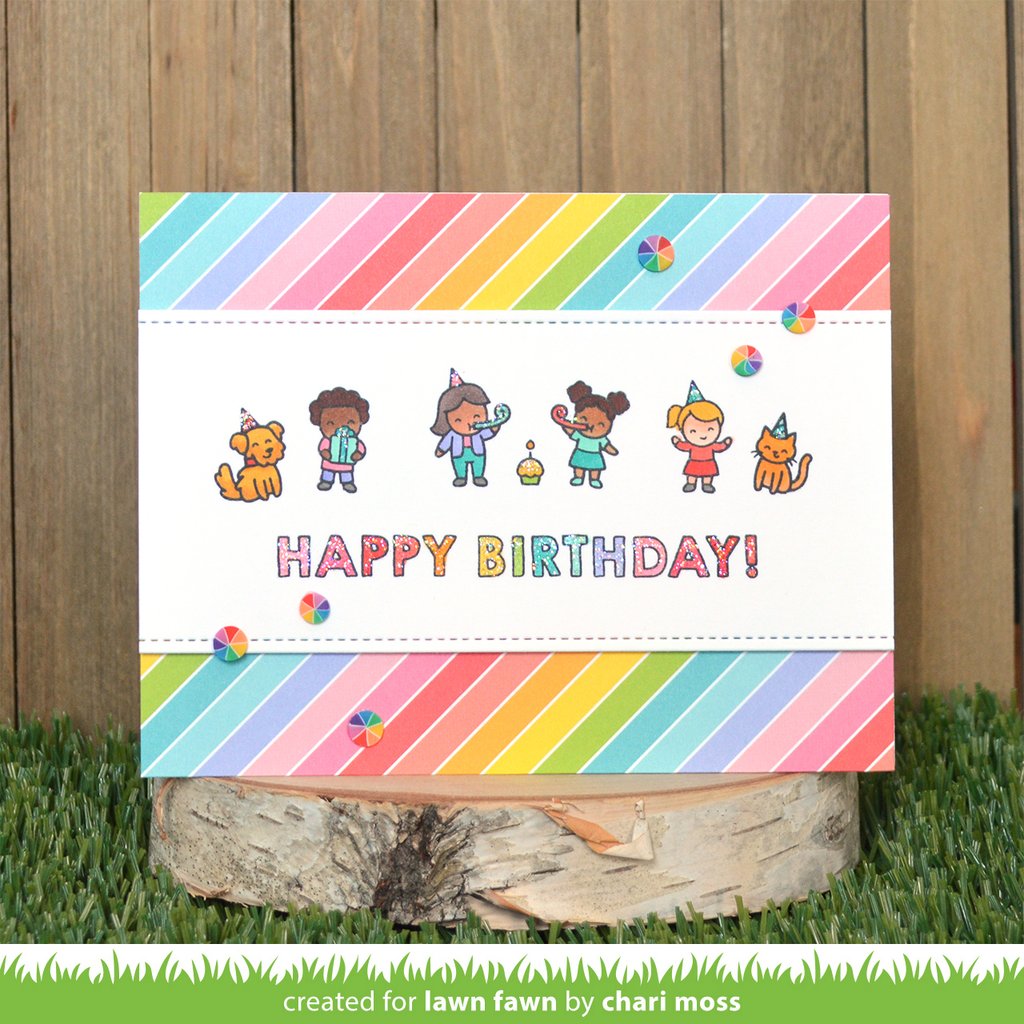 Lawn Fawn - Giant Birthday Messages - Clear Stamps 4x6