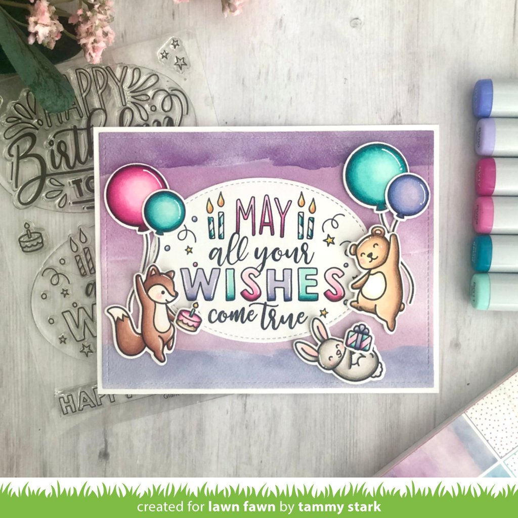 Lawn Fawn - Giant Birthday Messages - Clear Stamps 4x6