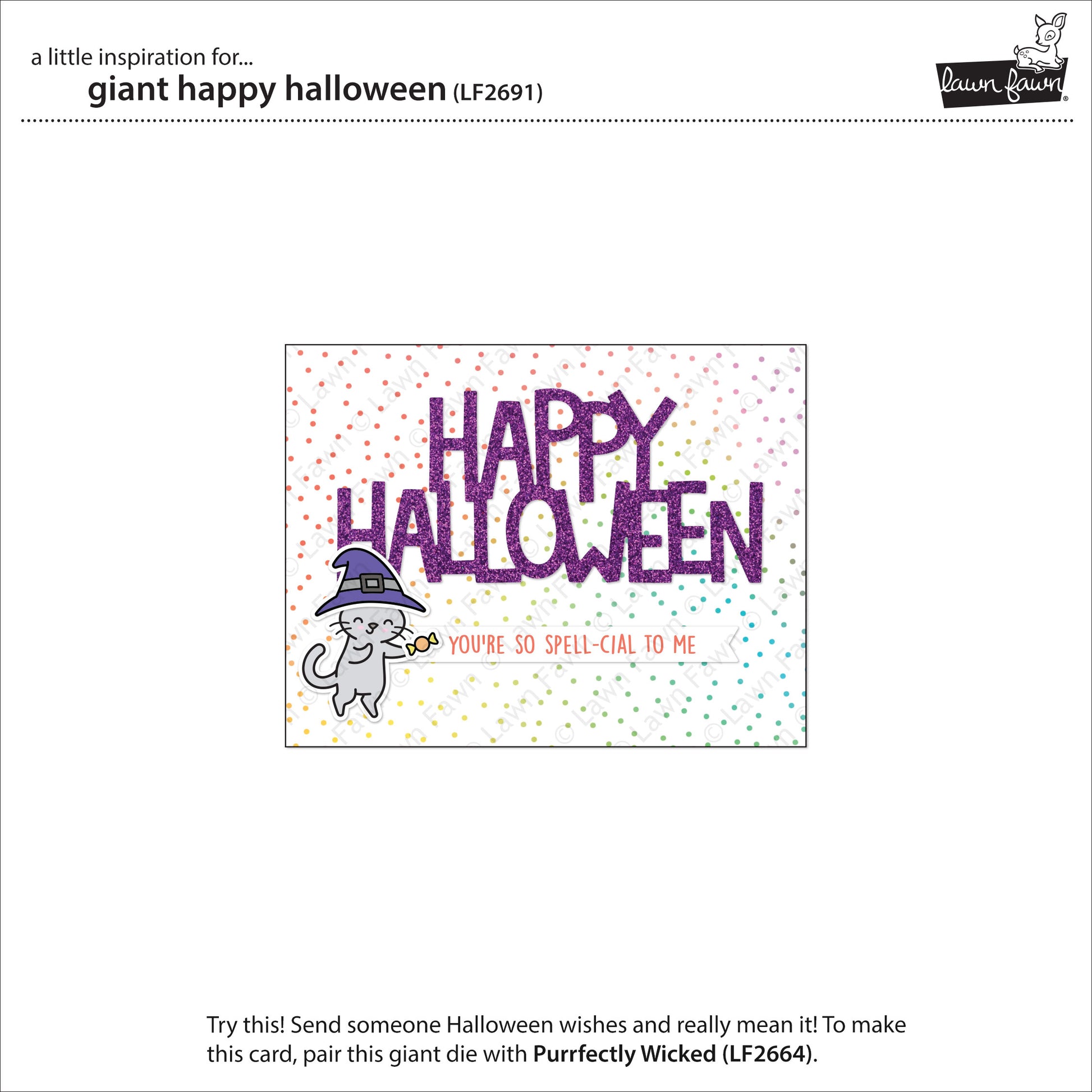 Lawn Fawn - Giant Happy Halloween - Stand Alone Stanze