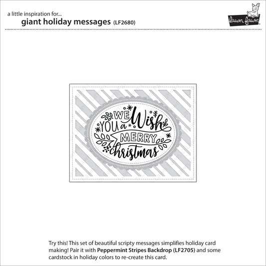 Lawn Fawn - Giant Holiday Messages - Clear Stamps 4x6