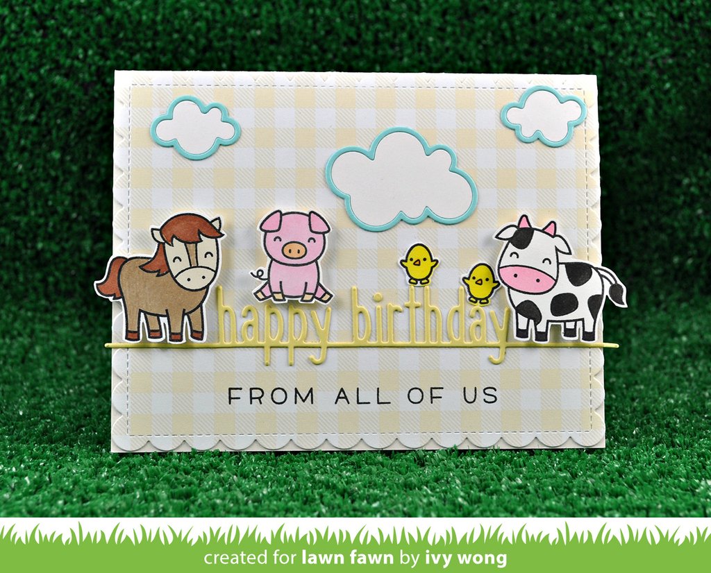 Lawn Fawn - Happy Birthday Line Border - Stanze
