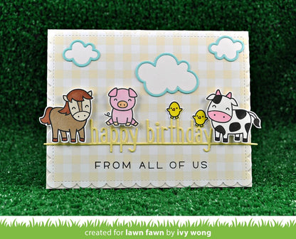 Lawn Fawn - Happy Birthday Line Border - Stanze