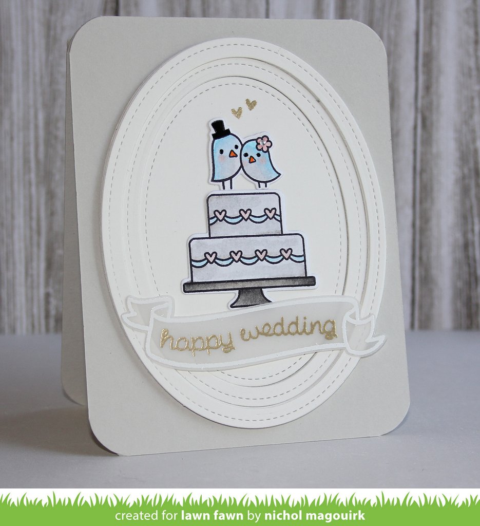 Lawn Fawn - Happy Wedding - Clear Stamp 4x6