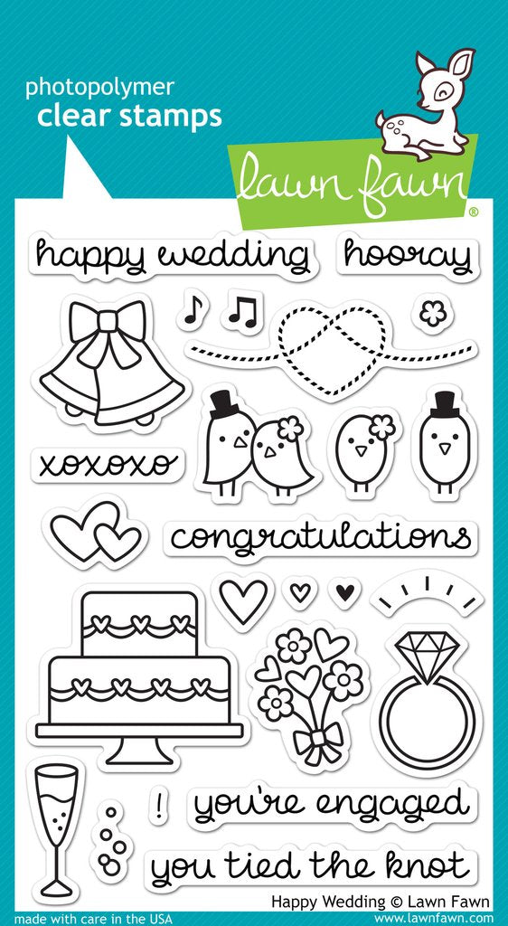 Lawn Fawn - Happy Wedding - Clear Stamp 4x6