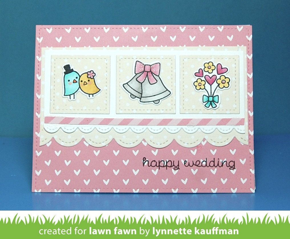 Lawn Fawn - Happy Wedding - Clear Stamp 4x6
