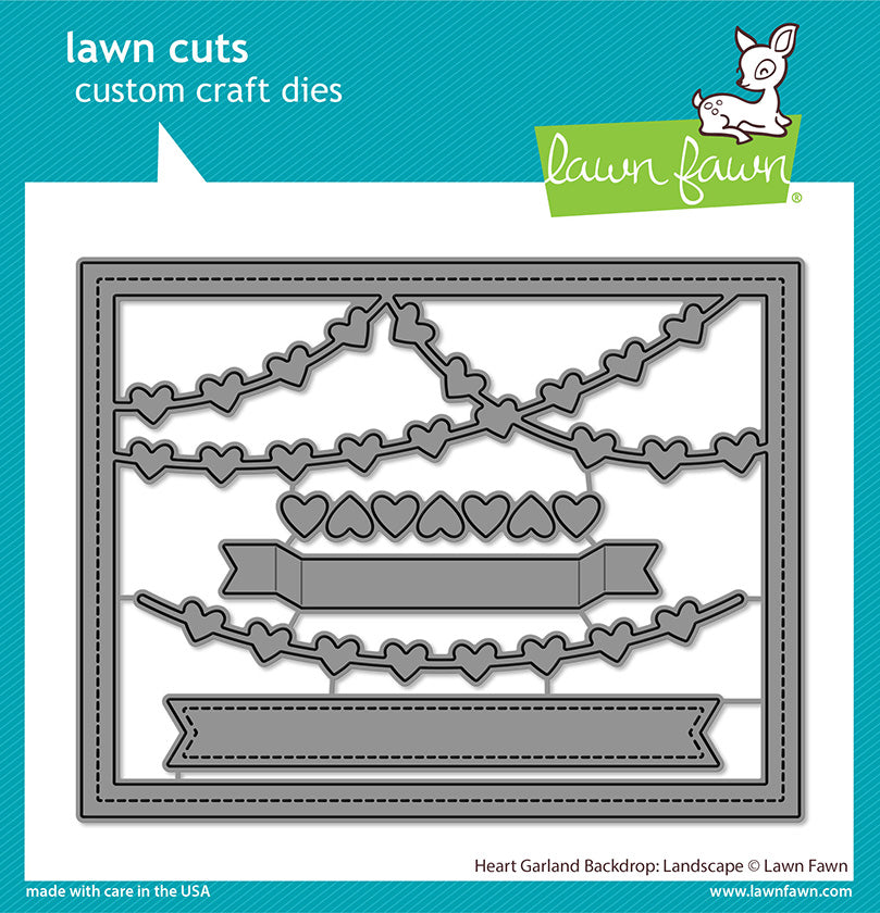 Lawn Fawn - Heart Garland Backgdrop: Landscape - Stand Alone Stanzen