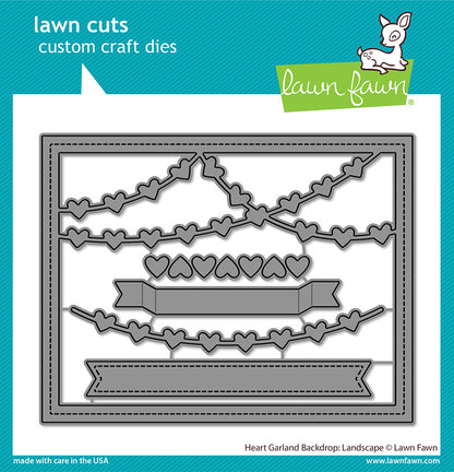 Lawn Fawn - Heart Garland Backgdrop: Landscape - Stand Alone Stanzen