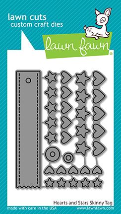 Lawn Fawn - Hearts and Stars Skinny Tag - Stand Alone Stanzen