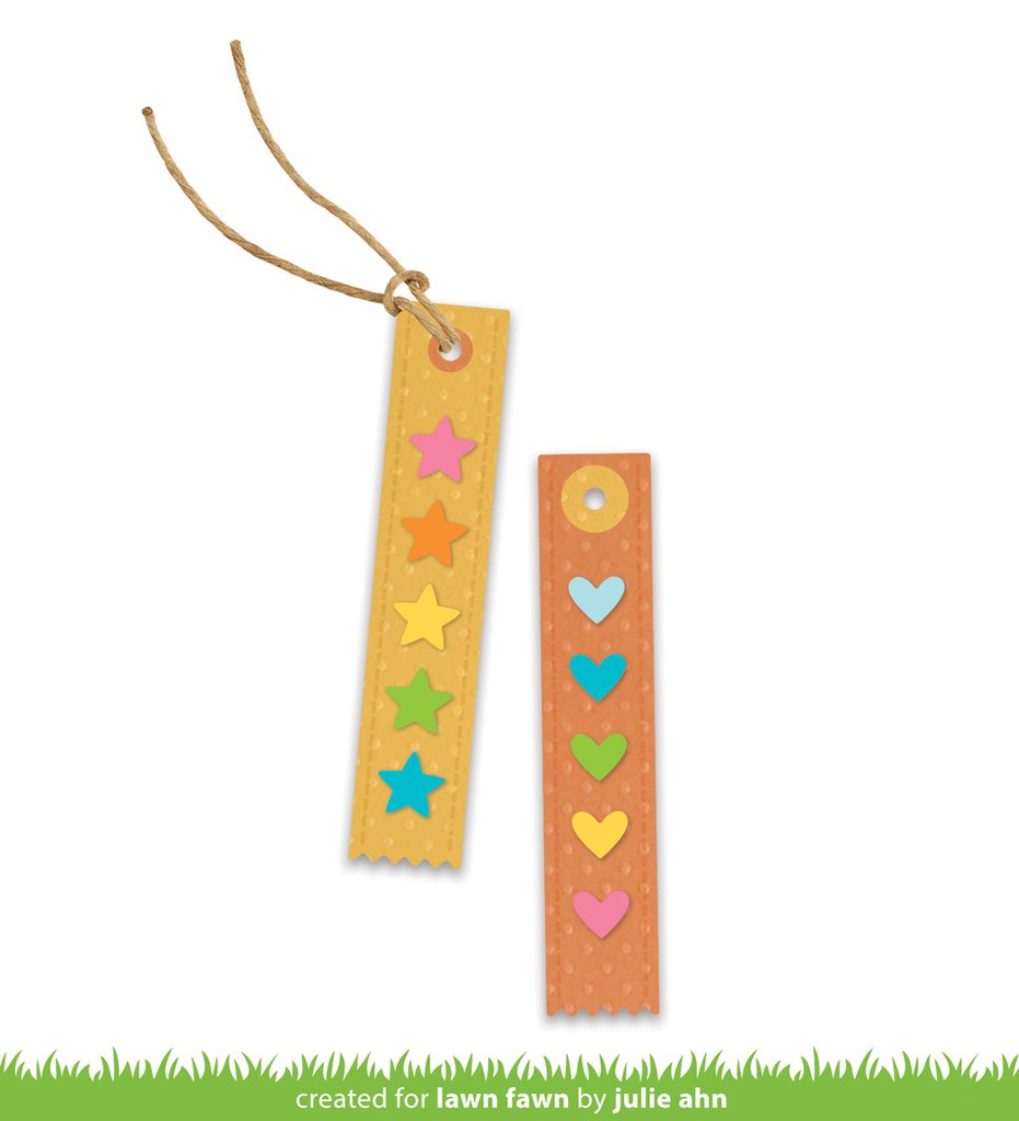 Lawn Fawn - Hearts and Stars Skinny Tag - Stand Alone Stanzen