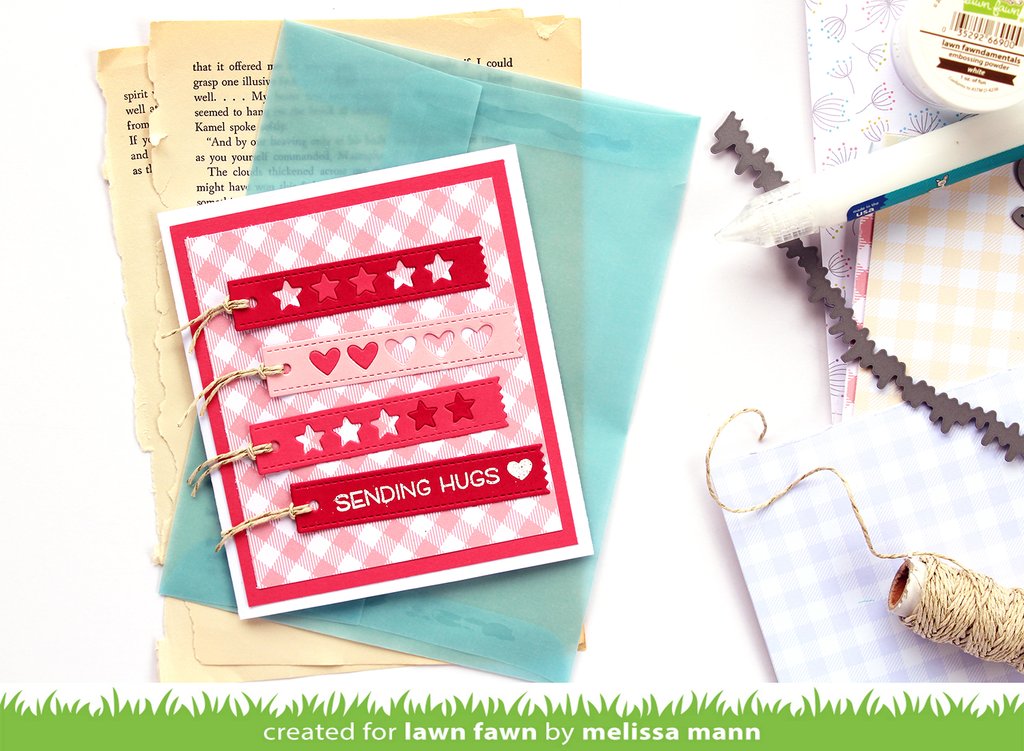 Lawn Fawn - Hearts and Stars Skinny Tag - Stand Alone Stanzen