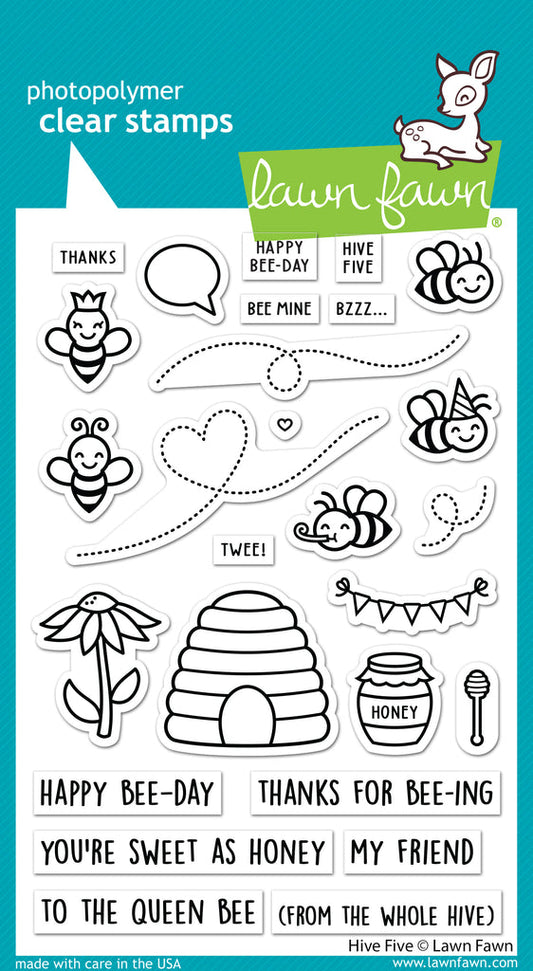 Lawn Fawn - Hive Five - Clear Stamp Set 4x6 bastel-traum.ch