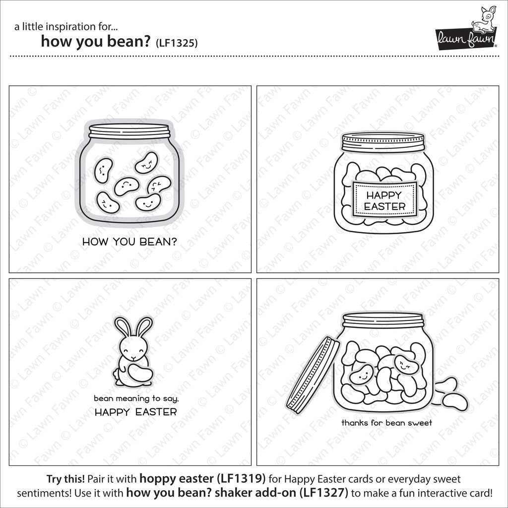 Lawn Fawn - How You Bean? - Clear Stamp 4x6