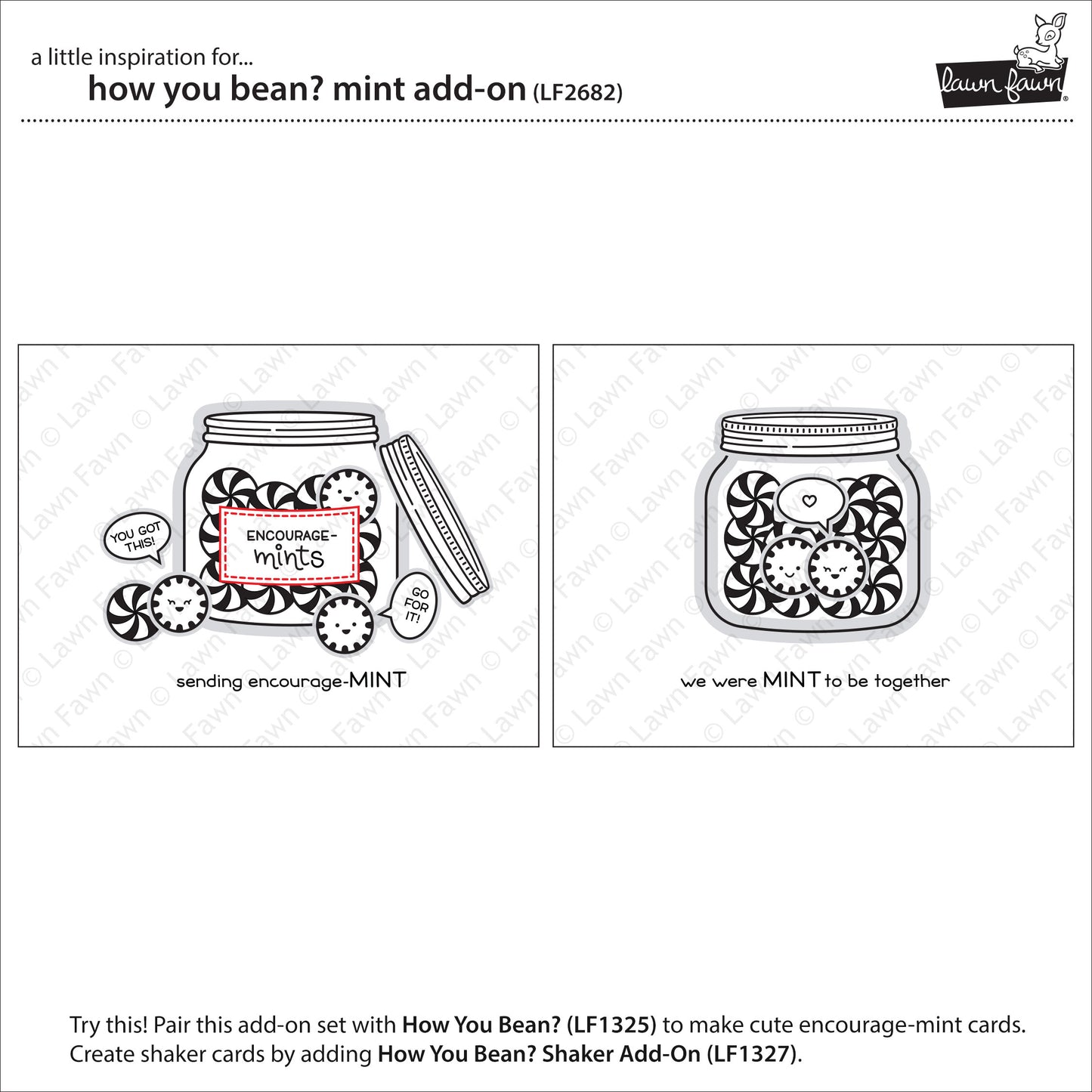 Lawn Fawn - How You Bean? Mint add-on - Clear Stamp 3x4