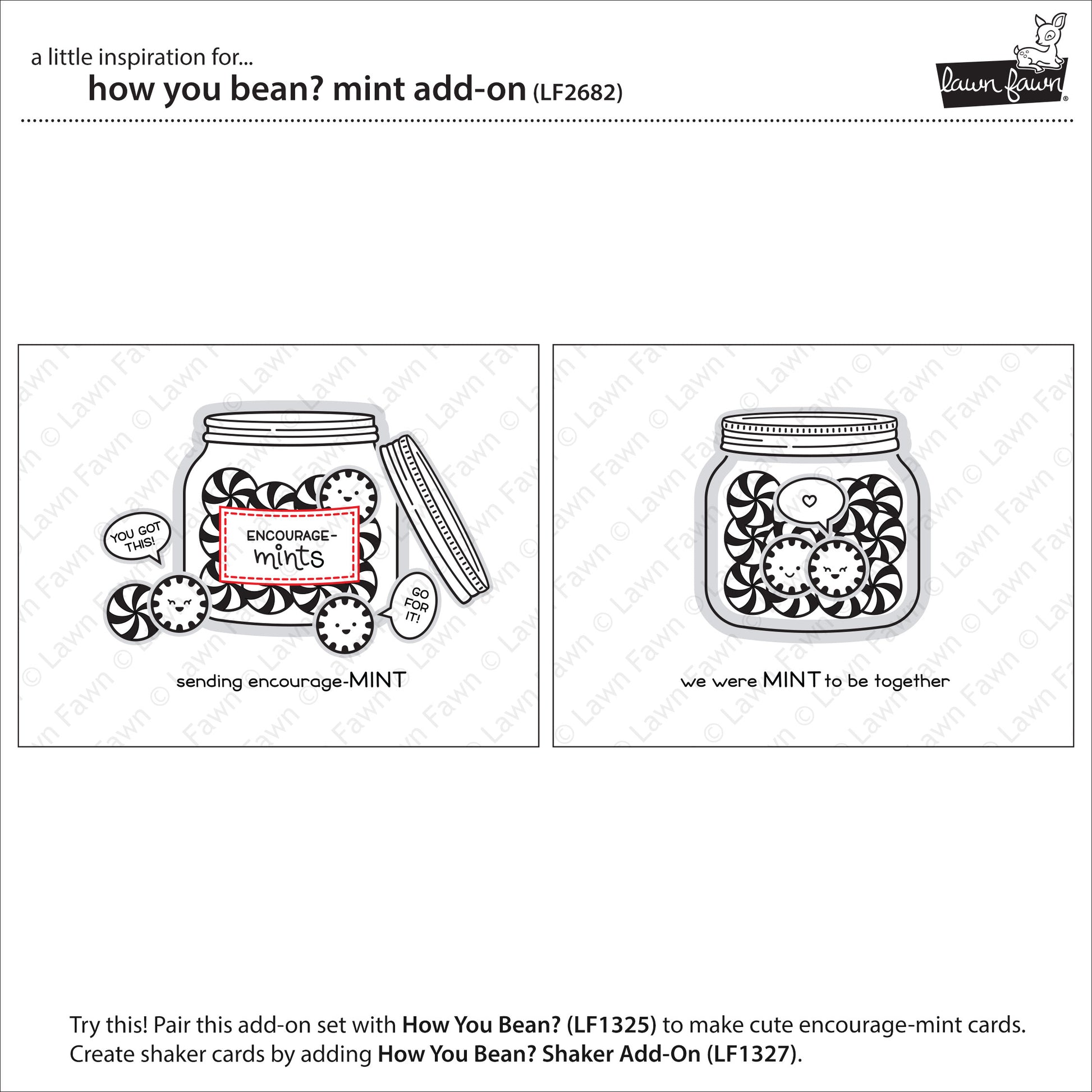 Lawn Fawn - How You Bean? Mint add-on - Clear Stamp 3x4