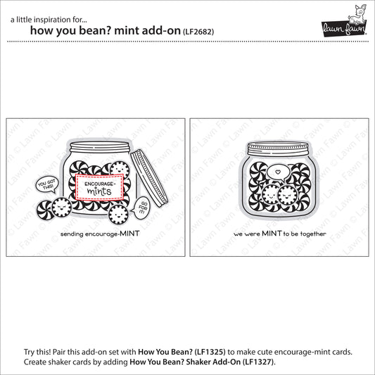 Lawn Fawn - How You Bean? Mint add-on - Clear Stamp 3x4
