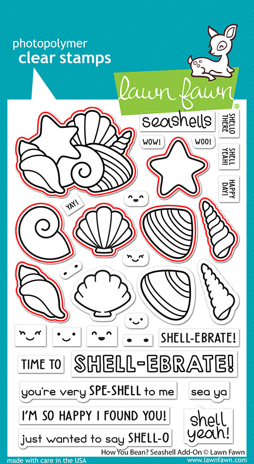 Lawn Fawn - how you bean? seashell add-on - Stanzschablonen