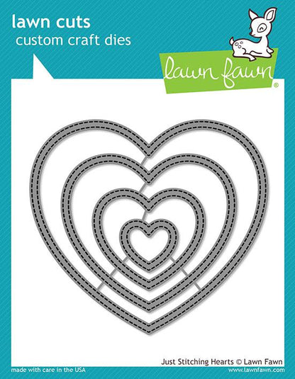 Lawn Fawn - just stitching hearts - Stanzen