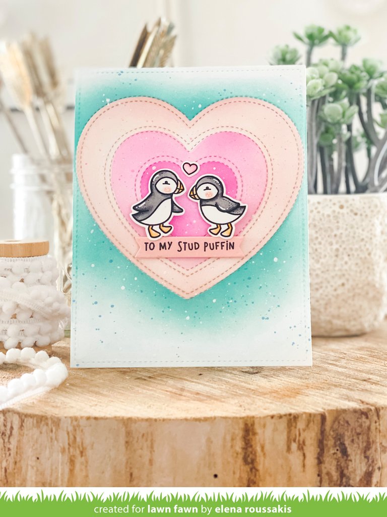 Lawn Fawn - just stitching hearts - Stanzen