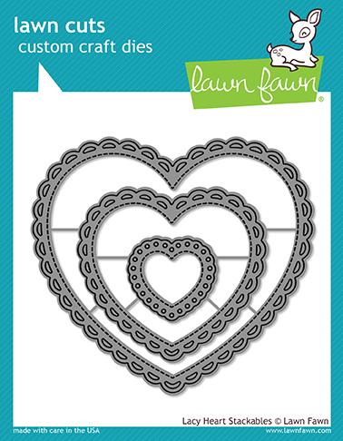 Lawn Fawn - Lacy Heart Stackables - Stanze