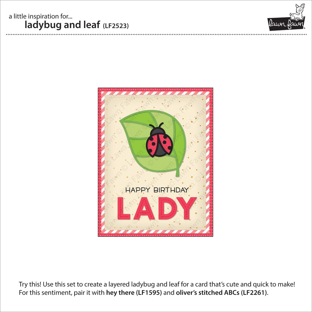 Lawn Fawn - Ladybug and Leaf - Stand Alone Stanze