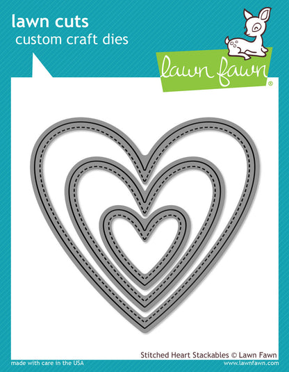 Lawn Fawn - Lawn Cuts - Stitched Heart Stackables