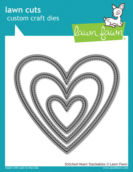 Lawn Fawn - Lawn Cuts - Stitched Heart Stackables