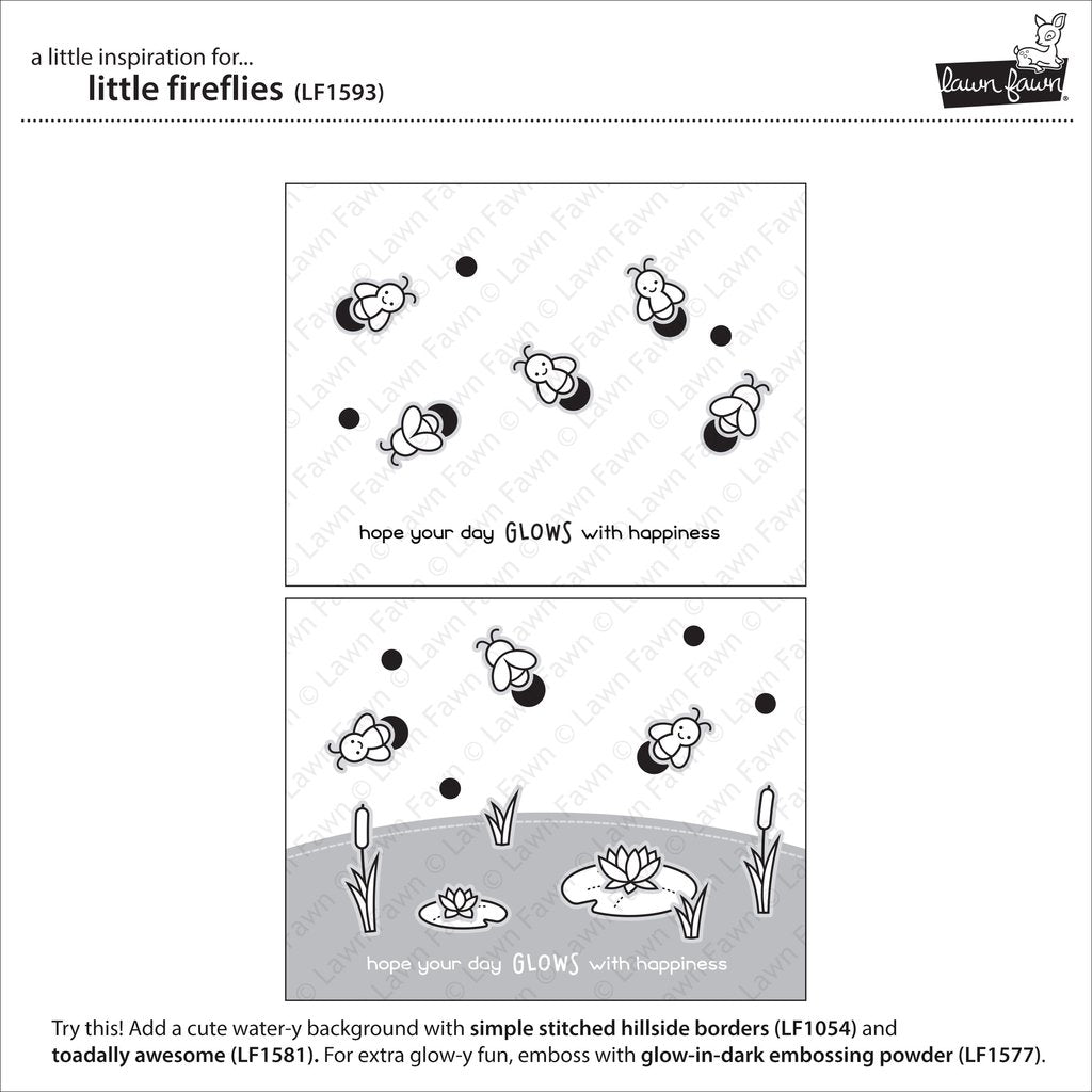 Lawn Fawn - Little Fireflies - Clear Stamps 2x3