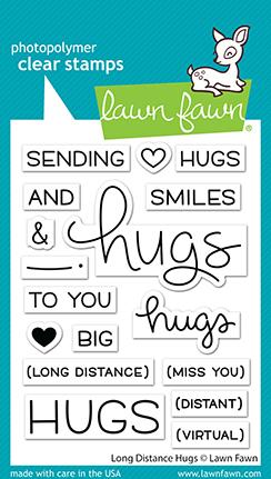 Lawn Fawn Long Distance Hugs Clear Stamp Set 3x4