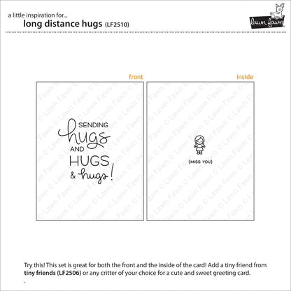 Lawn Fawn - Long Distance Hugs - Clear Stamp Set 3x4