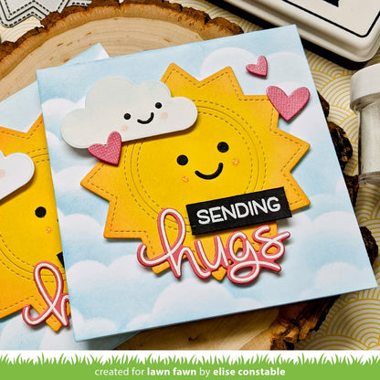 Lawn Fawn - Long Distance Hugs - Clear Stamp Set 3x4