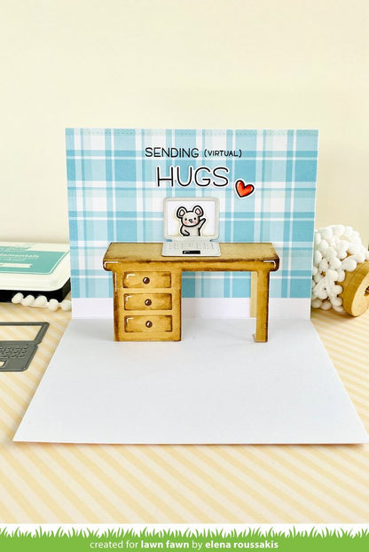 Lawn Fawn - Long Distance Hugs - Clear Stamp Set 3x4