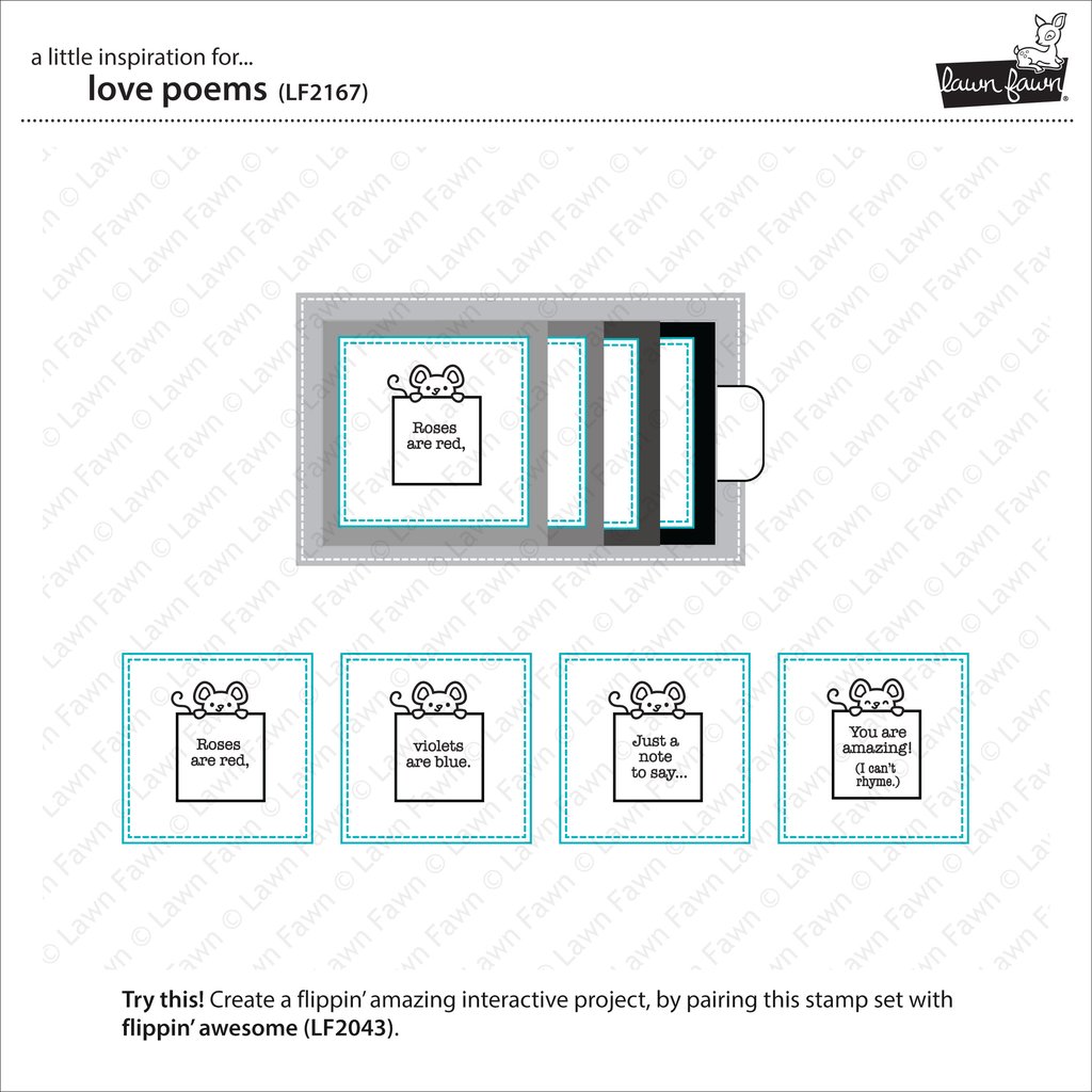 Lawn Fawn - love poems - Clear Stamp 4x6