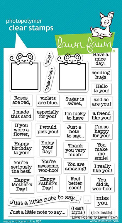 Lawn Fawn - love poems - Clear Stamp 4x6